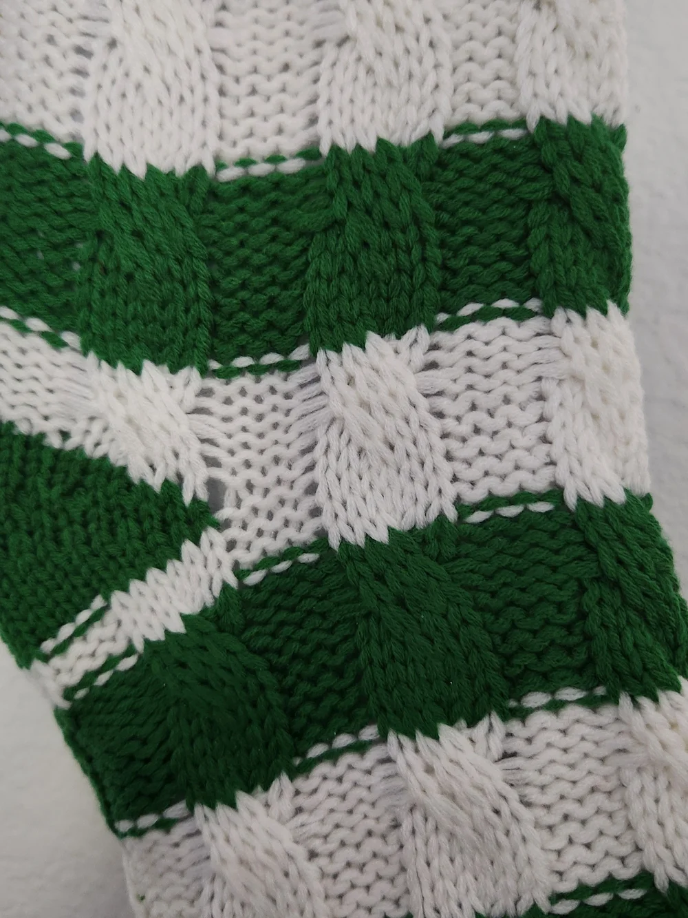 Ashland Christmas Noel Holiday Stocking Knit Green And White Striped